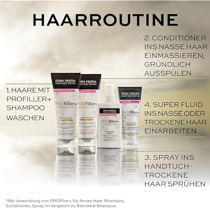 John Frieda Profiller+ Shampoo – Content: 250 ml – Hair Type: Fine, Weakened – Strengthens the Hair Structure in One Application – Silicone-Free - Image 5